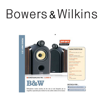 Bowers & Wilkins PM1 — «Лучшая High End акустическая система года» по версии журнала «On Off»